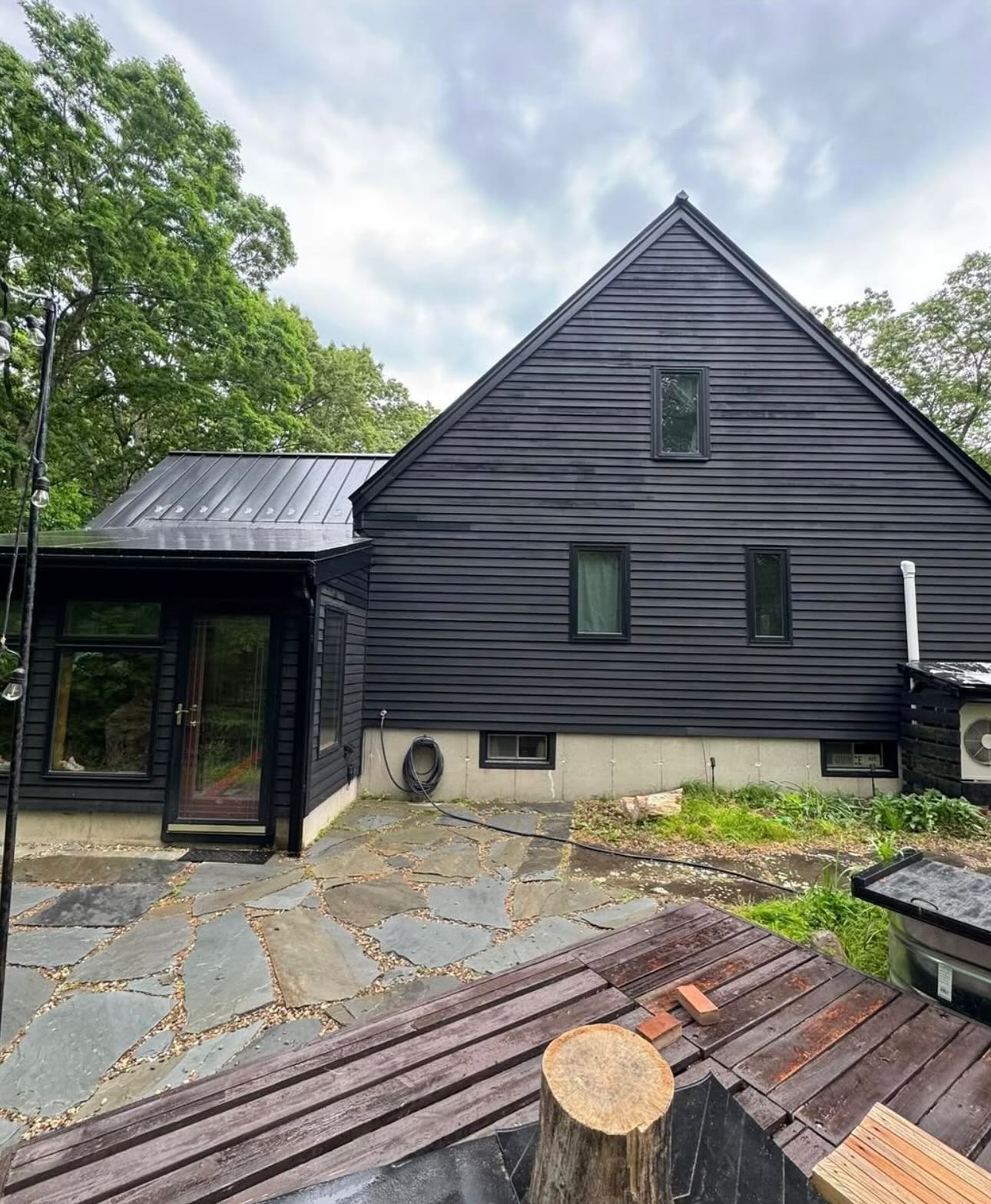 Black metal roof
